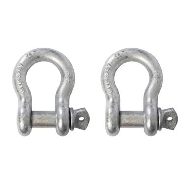 Imagem de Anel de corrente HiGear Shackles 3/4" ALFA Rodas D Anel resistente inquebrável 28,5 Ton (57,000 Lbs) Máxima força de ruptura com parafuso de laço de 7/8" Anel D resistente para recuperação de veículos JeepHiGear 2 pack BS-3/4-