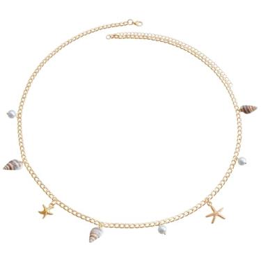 Imagem de Colar de concha com pingente de estrela do mar para mulheres, oceano, pérola, conchas, conchas, gargantilhas, boêmio, verão, praia, joias, One size, Metal, Sem Pedra Preciosa