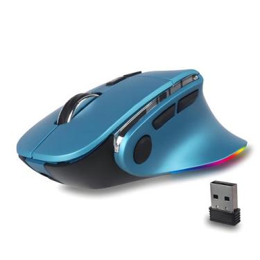 Imagem de Mouse Jiggler KUYHRF Ergonômico Bluetooth Vertical Azul