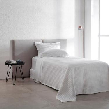 Imagem de Buddemeyer Kit Colcha Solteiro Cetim 270 Fios Bud Vision New Colors II 100% Algodão Penteado Branco 2 peças