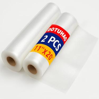 Imagem de DOTUHAO Rolos seladores a vácuo de 28 cm x 591 cm, sacos de armazenamento de alimentos, sacos plásticos para alimentos, sacos seladores a vácuo, perfeitos para armazenamento de alimentos, sous vide e