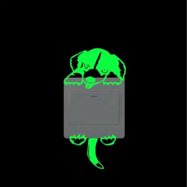 Imagem de Rrlihjgu adesivo de parede luminoso, Luminous Light Switch Decalques, Adesivos de botão de interruptor de luz para decoração de parede de sala de estar e quarto