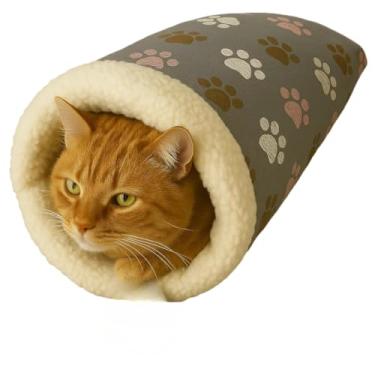 Imagem de Caminha Toca Para Gatos Sherpa Pelucia Saco De Dormir Grande 50x45cm Cama Pet de Pelucia Quentinha (Cinza)