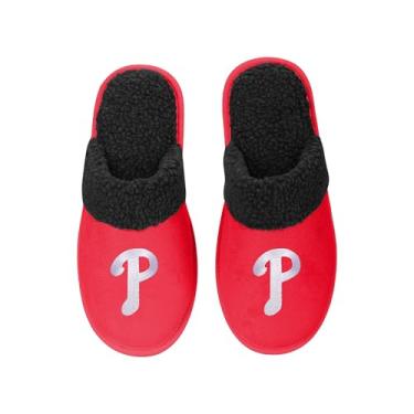 Imagem de FOCO - Chinelos masculinos MLB Big Logo Team Color Suede Sherpa Scuff, Philadelphia Phillies, Large