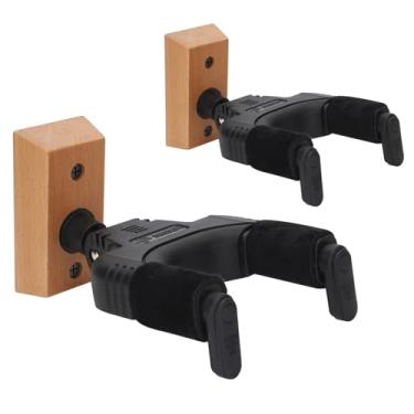 Imagem de Sondery Suporte de parede para cabide de guitarra, trava automática e suporte de gancho ajustável para guitarra acústica e elétrica, ukulele, baixo, banjo e bandolim (pacote com 2)