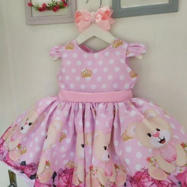 Imagem de Vestido Infantil Ursa Realeza Luxo - Fabuloso Ateliê, G