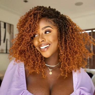 Imagem de GIX Cabelo de crochê Yanky Twist - 8 polegadas 8 pacotes (30 fios/peças) ombré laranja cobre pré-torcido mola fofa mini torção curto Bob Passion Twist, tranças de crochê trança cabelo (20 polegadas