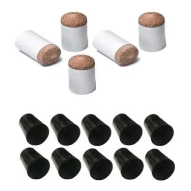 Imagem de 05 Ponteiras Ponta Sola Couro 10 Virolas Taco Sinuca Bilhar - Souza bi