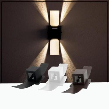 Imagem de Arandela Luminária Box Abas 2 Fachos Externo interno Parede Muro - Bel