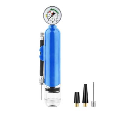 Imagem de Bomba esportiva portátil da bomba de bola de ar com mangueira de pressão Mangueira destacável para futebol Basketball Soccer Abs Material Compacto Compacto de Mão Design (Azul)