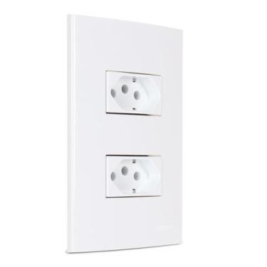 Imagem de Tomada Dupla 20a 2p+t 4x2 Branca Margirius Sleek, Branco