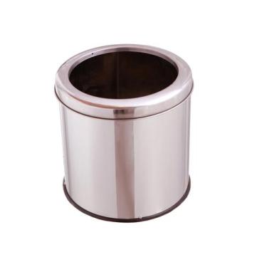 Imagem de Lixeiro 20 Litros Lixeira Inox Com Aro Cesto De Lixo Banheiro - Aldino