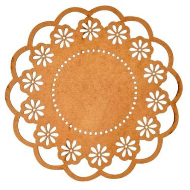 Imagem de Sousplat em MDF Cru Arabesco 35cm - MDF 3mm - Kit C/ 12 Unid. - LENOBR