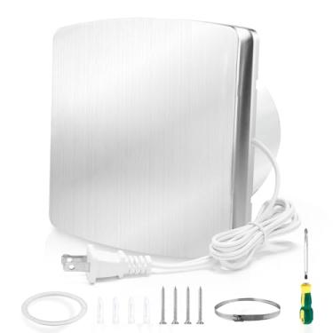 Imagem de WiseWater Exaustor de banheiro 140CFM 35 dB 15.2 cm Duto 19.3 cm Ventilador extrator de painel, ventilador de teto e parede para banheiro, lavanderia, quarto, escritório