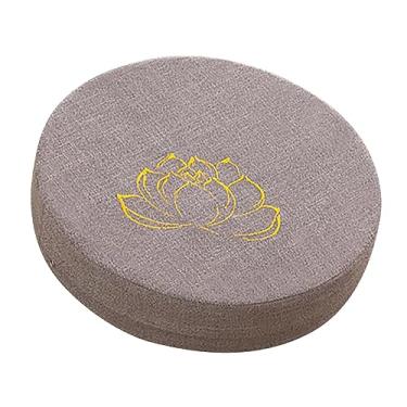 Imagem de Zerodis Almofadas de Almofada de Meditação de Piso e de Espuma Cheia de Linho No Chão de Linho Confortável Sede da Com Tampa Lavável Removível para Yoga Zen Meditation Cushion (Cinza)