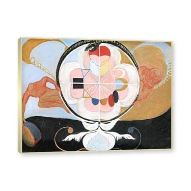 Imagem de Moldura de champanhe. Pôster Hilma Af Klint, (Evolução, nº 13), reproduções de pinturas famosas, imagem de arte abstrata para sala de estar quarto decoração de casa. 40 x 50 cm - 15,8 x 19,7 pol