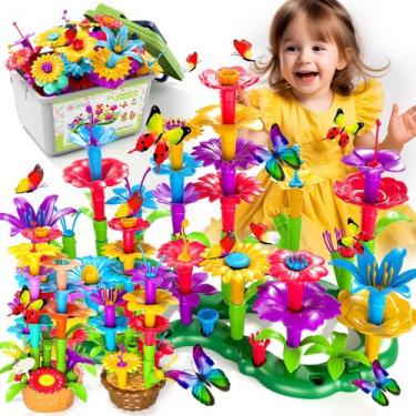 Imagem de Brinquedo de construção de jardim de flores Doloowee 102 peças para me