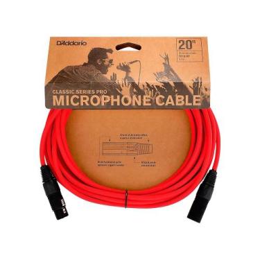 Imagem de Cabo Microf XLR Vermelho Classic DAddario PW-CPMIC-20RD - D ADDARIO AC