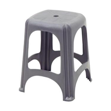 Imagem de Banqueta Plástica Niterói Cinza Tramontina