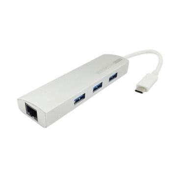 Imagem de Cabo Adaptador Usb C Macho 3 X Usb 3.0 X Rj45 Femea - TAGIMA