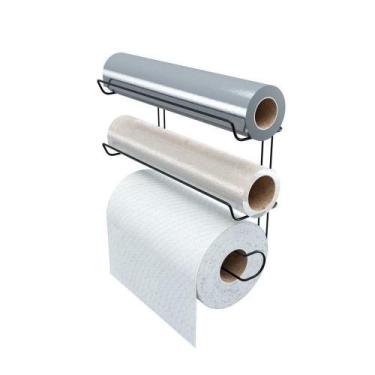 Imagem de Porta Papel De Parede Triplo Para Rolos - Stolf Preto