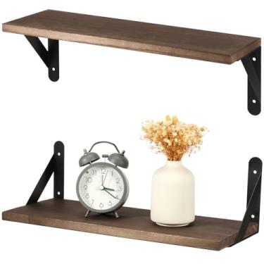 Imagem de Prateleiras flutuantes, prateleira de armazenamento robusta e resistente, 2 opções de montagem, fácil de instalar, grande espaço de armazenamento, decoração adequada para quarto (preto)