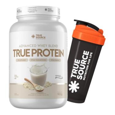Imagem de Kit Whey Protein Advanced com Verisol Vanilla Ice Cream 900g True Source + Coqueteleira Exclusiva (900g, Yummy Milk)