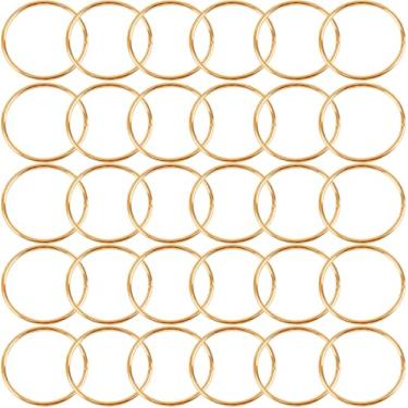 Imagem de Anel de argola de macramê de 30 peças, BetterJonny 7,6 cm de metal para artesanato anéis de apanhador de sonhos dourados anéis de guirlanda para decoração de casa artesanato DIY