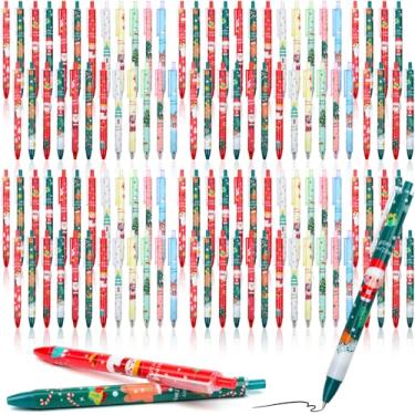 Imagem de SAYAYA 150 canetas de gel de Natal fofas canetas de tinta de Natal retráteis, para professores, materiais escolares, recompensas, adultos, colegas de trabalho, material de festa