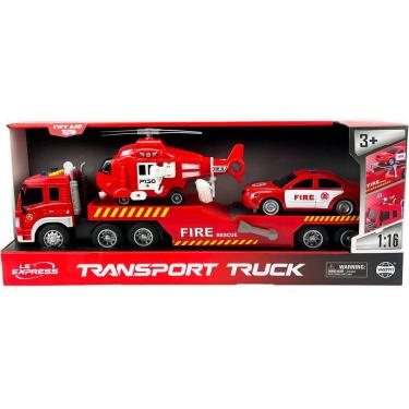 Imagem de Caminhão Reboque com Carrinho e Helicóptero - BBR Toys