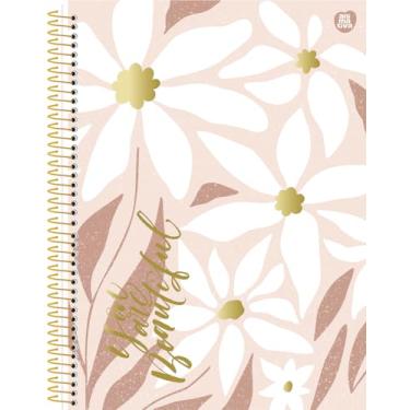 Imagem de Caderno Universitário Animativa, 20 matérias, 320 folhas, Capa Dura - Verniz Dourado, Mulher, Pacote com 2