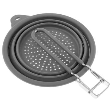 Imagem de Coador de escorredor, escorredor de cozinha, escorredor dobrável, escorredor de silicone dobrável, coador multiuso, coador de lava-louças, coador de cozinha para casa/trailers (cinza)