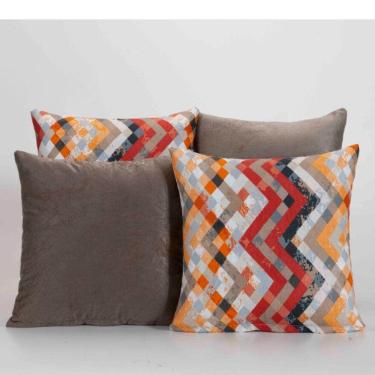 Imagem de Capa Almofada Estampada Jacquard Decorativas com Ziper 4 unidades