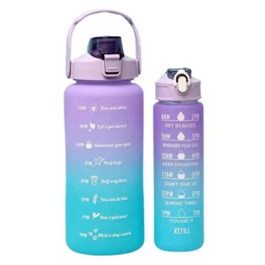 Imagem de Kit 2 Garrafas De Àgua Com 2L E 800Ml Coloridas