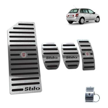 Imagem de Pedaleiras + Descanso Fiat Stilo 2003 A 2011 Manual Preto