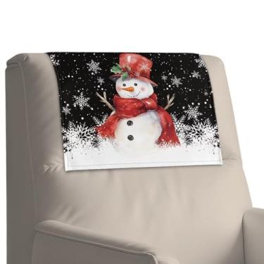 Imagem de Merkmak Capa protetora de encosto de cabeça reclinável floral para boneco de neve, 1 peça de capa para sofá com gancho e laço à prova de poeira para poltronas reclináveis