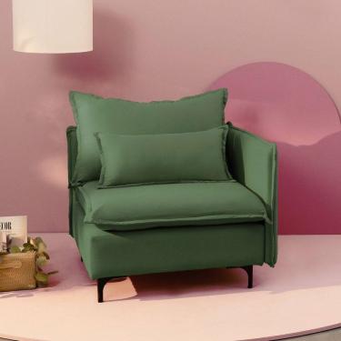 Imagem de Sofá Modular Braço Lateral Com Pé Metal Sôma CabeCasa MadeiraMadeira Verde