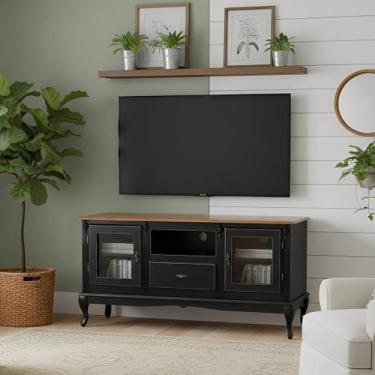 Imagem de Rack de Madeira para TV até 55 Polegadas 2 Portas 1 Gaveta e Nicho com