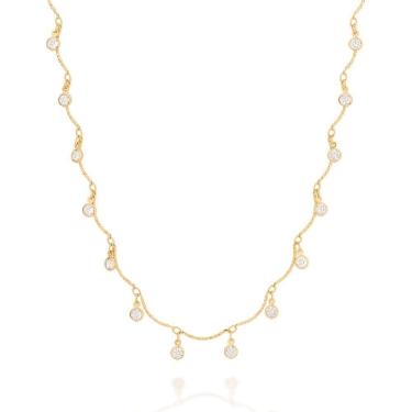 Imagem de Gargantilha rommanel ouro 18k com zircônias - 42 cm