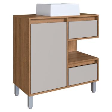 Imagem de Gabinete Suspenso 80 cm Cuba Branca BL2001 Mell Arenas FAEM