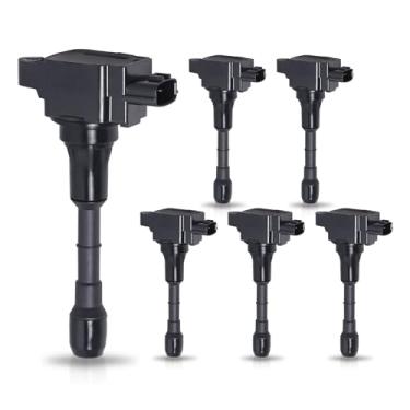 Imagem de Pacote de 6 bobinas de ignição ENA compatíveis com Nissan 370z Infiniti G37 M37 Q50 Q60 Q70 QX50 QX70 QX70 V6 3.7L 22448-EY00A