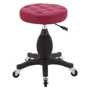 Imagem de WYUYIWH Banqueta de rodinhas com rodas com rodas para salão de beleza, hidráulica, para laboratório, guitarra, laboratório, bancada de trabalho, cadeira giratória ajustável médica