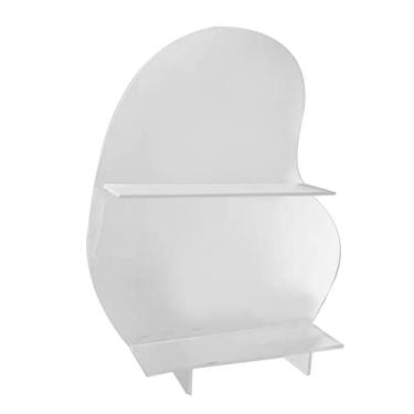 Imagem de Xcello Rack de armazenamento de cosméticos, organizador de bancada de banheiro, prateleira organizadora de acrílico de 2 camadas para bancada, banheiro, quarto (fosco transparente)