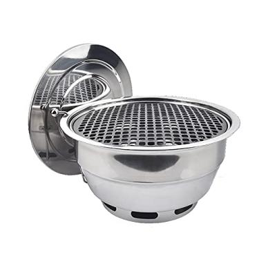 Imagem de Churrasqueira Churrasqueira, Churrasqueira a Carvão Multifuncional, Fogão de Acampamento Portátil de Aço Inoxidável Mesa Quintal Grelha para Defumador (Cor: C)