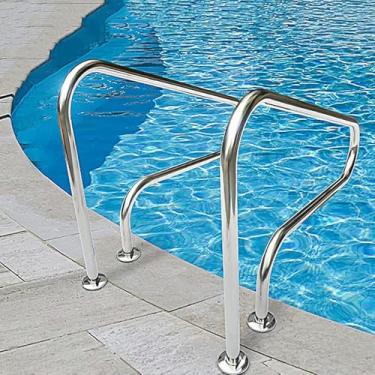 Imagem de LGEOELIAS Corrimãos de piscina, alças de aço inoxidável, corrimãos de escada de piscina, para docas de pontão de piscina