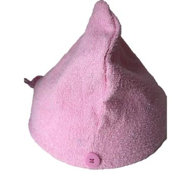 Imagem de Turbante Para Secar Cabelo Atoalhado Rosa Claro