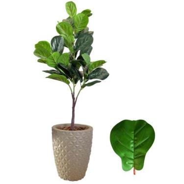 Imagem de Planta Fícus Lyrata Artificial Arranjo Completo Com Vaso - Flor Imp