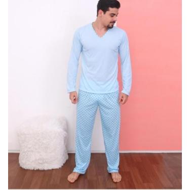 Imagem de pijama longo masculino adulto - eestrelinhas pijamas, P