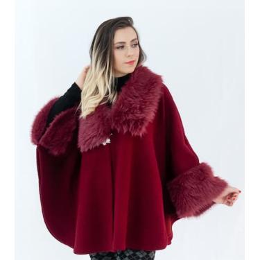 Imagem de Poncho Gola de pele - hanneli