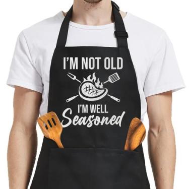 Imagem de Avental SANDJEST Funny BBQ Cooking com bolsos para homens